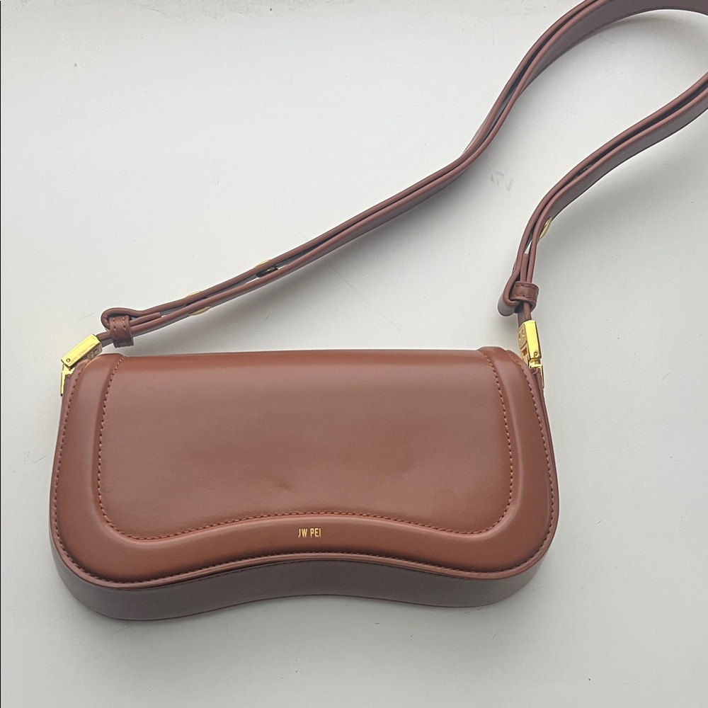 JW PEI Tan Shoulder Bag with Gold Accents